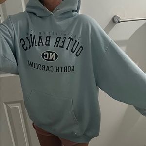 LIGHT BLUE OUTER BANKS, NC HOODIE 
l